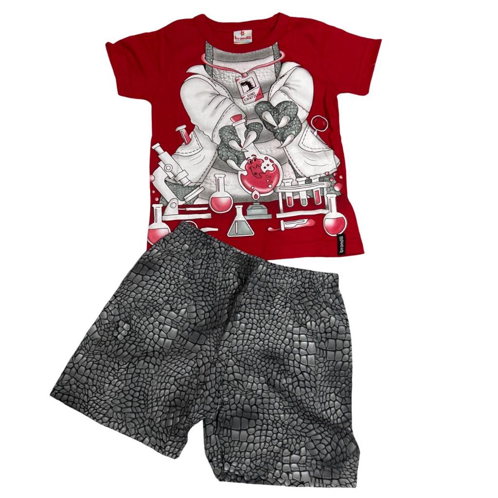 Conjunto masculino - infantil -  Menino -Camiseta+ Bermuda -Tamanho : 1 - Marca: Brandili