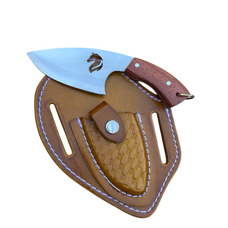 Faca Faquinha Skinner Inox Campeira Tira Couro Profissional Com Bainha de Couro Legítimo