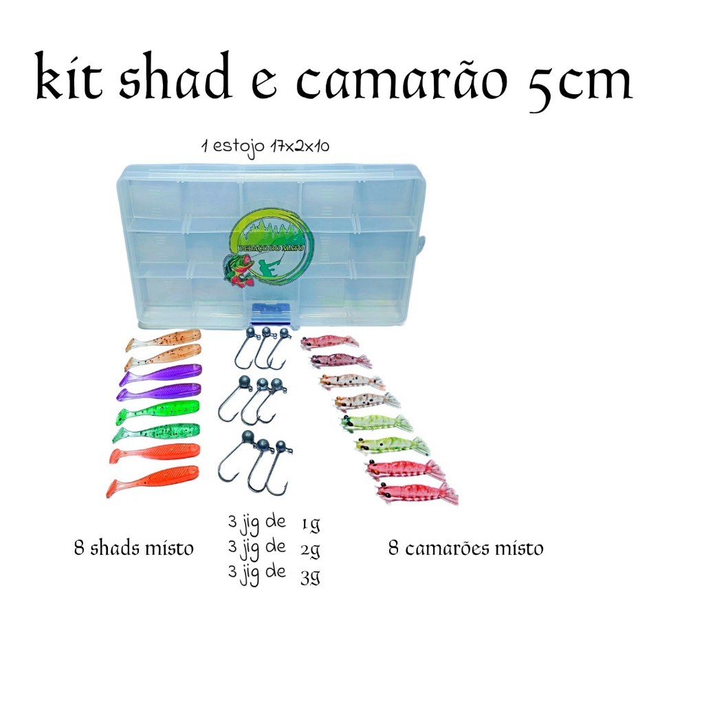 kit ultra light 5cm 26 unidades micro camarão micro shad !!!!!