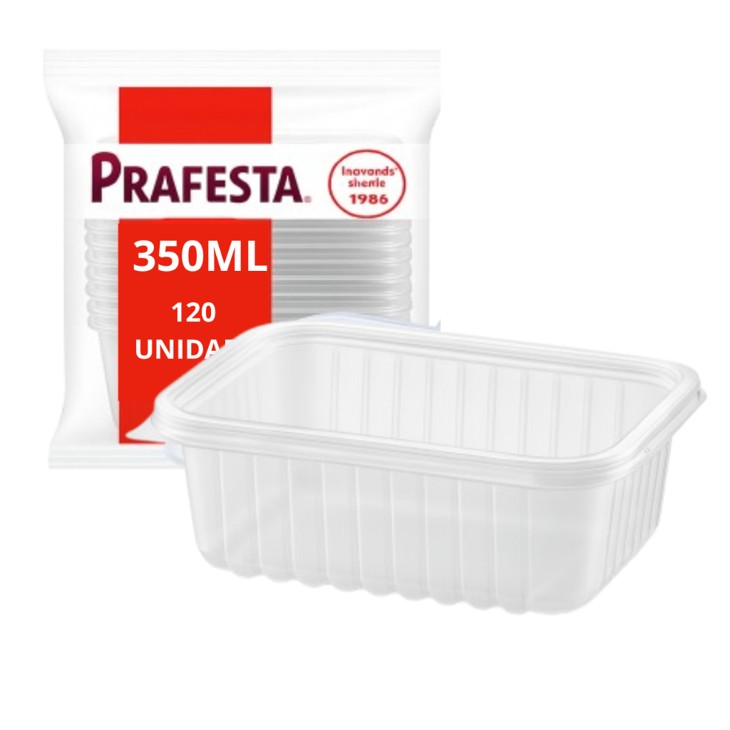 kiT Pote Vidro 350ml Marmita Fitness Tampa Hermética descartavel  96 UN EMBALAGEM DESCARTAVEL PRAFESTA