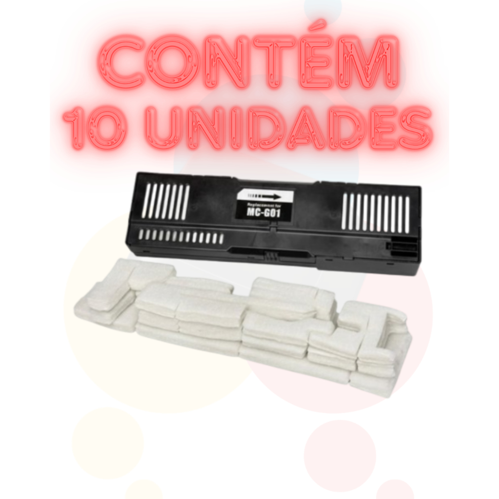 Kit 10 Feltro Almofada Esponja Absorvente Absolver Impressora Canon Tank Maxify Multifuncional  GX 5010 GX6010 GX7010