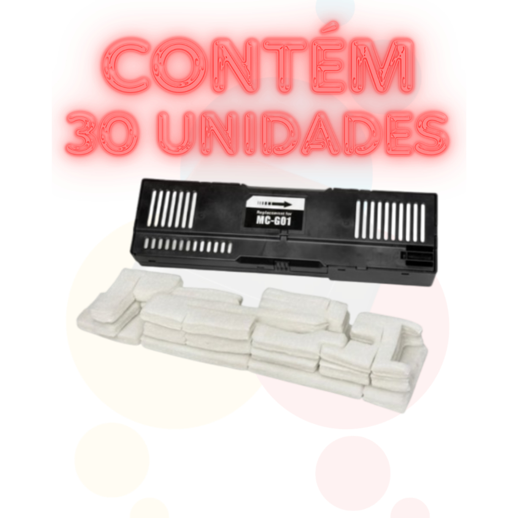 Kit 30 Feltro Almofada Esponja Absorvente Absolver Impressora Canon Tank Maxify Multifuncional  GX 5010 GX6010 GX7010