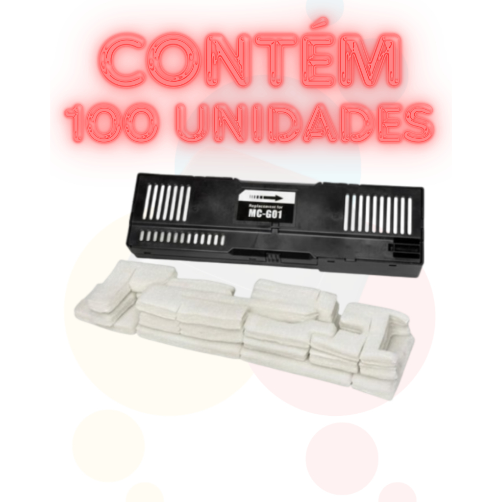 Kit 100 Feltro Almofada Esponja Absorvente Absolver Impressora Canon Tank Maxify Multifuncional  GX 5010 GX6010 GX7010