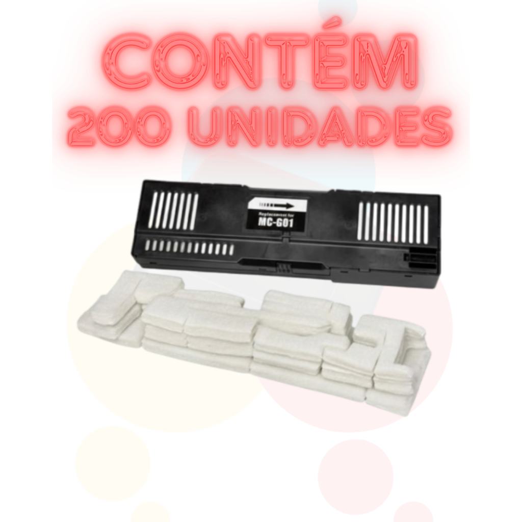 Kit 200 Feltro Almofada Esponja Absorvente Absolver Impressora Canon Tank Maxify Multifuncional  GX 5010 GX6010 GX7010