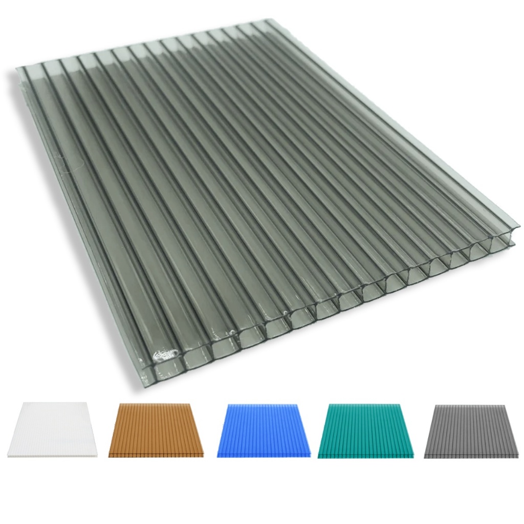 Chapa de Policarbonato Alveolar para Toldo e Coberturas Fumê e outras cores 1,05mts x 6,00mts x 4mm
