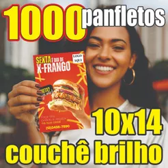 1000 Panfletos 10x14cm Couchê Brilho 120g