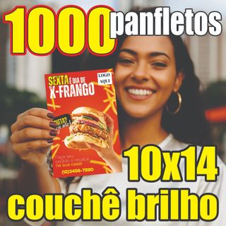 1000 Panfletos 10x14cm Couchê Brilho 120g