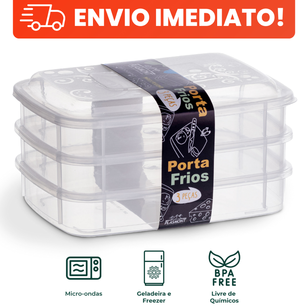 Kit 3 Potes Herméticos 1L Transparentes com Vedação BPA Free Organizador Geladeira em Oferta na Shopee
