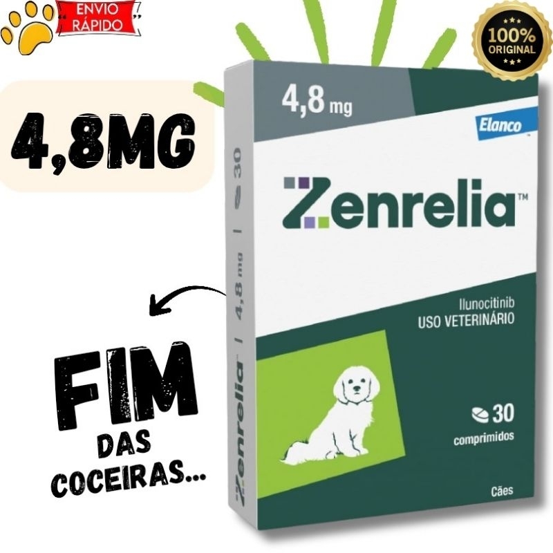 Zenrelia 4,8mg 30 Comprimidos Para dermatite - Elanco em Oferta na Shopee
