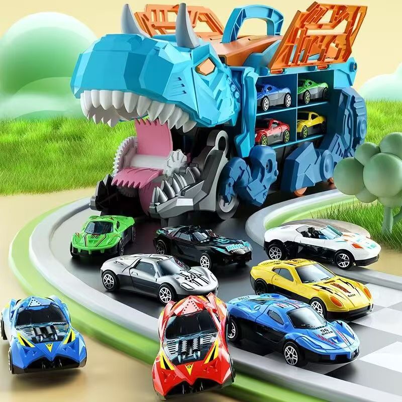 Caminhão Dinossauro Engolidor 2026 c/ 4 Carrinhos de Carrinho de metal 🦖 em Oferta na Shopee