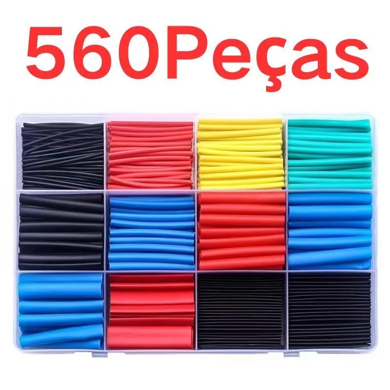 Kit 328/560 Peças Tubo De Isolamento Termorretrátil Conexão Elétrica Manga De Cabo De Fio em Oferta na Shopee