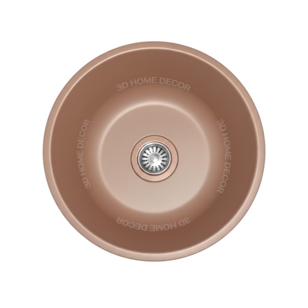 Cuba Cozinha Rose Gold Redonda Inox 30 CM 34 CM Cuba Redonda Inox Rose Gold P/ Cozinha Bancada 34x29x15 CM Sabão