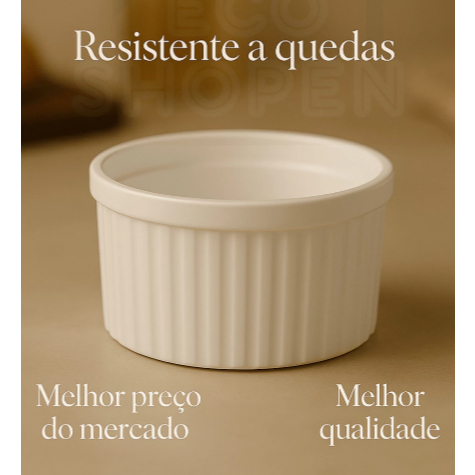 Kit 6 Ramekin Plástico Canelado Melanina Molho Molheira Petisqueira