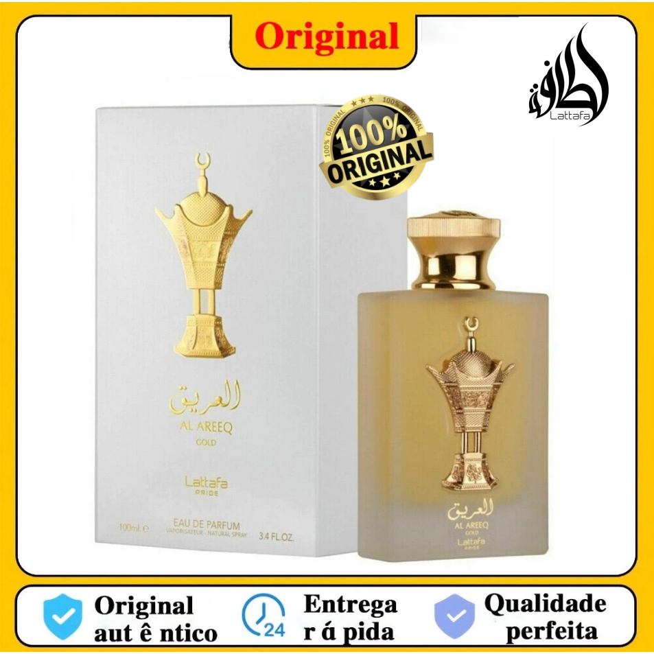 Perfume Arabe Original  Lattafa Al Areeq Gold Eau de Parfum Masculino 100ml em Oferta na Shopee