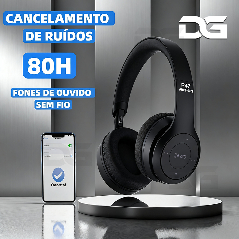 Headphone Sem Fio Bluetooth 5.0 Redução de Ruídos Estéreo Universal Cartão SD Rádio FM Dobrável-W9 em Oferta na Shopee