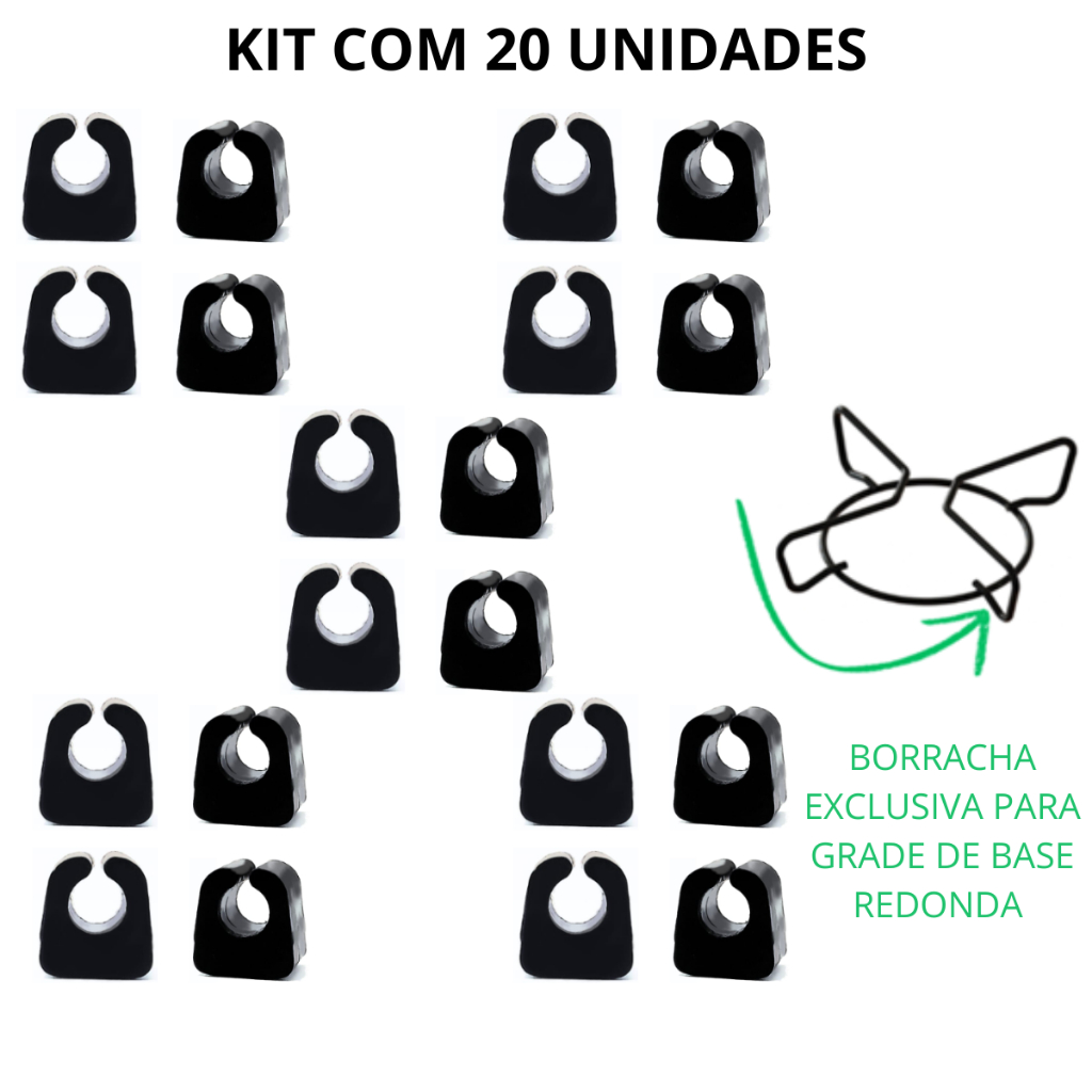 Imagem Borracha Suporte da Trempe Grade Cooktop Fogão Atlas Consul Continental  Itatiaia Mondial Fischer - 20 Peças