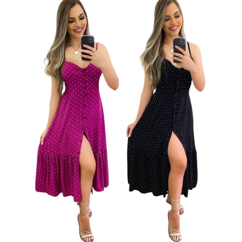 Vestido Midi Vestido Alça Feminino  Vestido Longo Vestido Longo De Alça