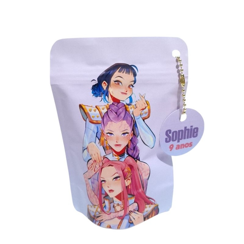 Saquinho Zip Lock Personalizado Guerreiras do Kpop Huntrix Lembrancinhas Sacolinha Surpresa