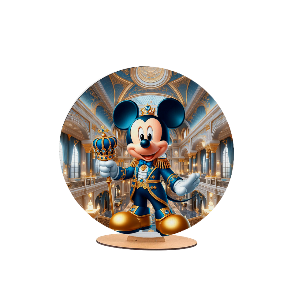Capa Painel Redondo 50x50cm Sublimado Tema Mikey Princípe Rei Coroa Print Gráfico Sublimado Lançamento 2026 Estampado HD