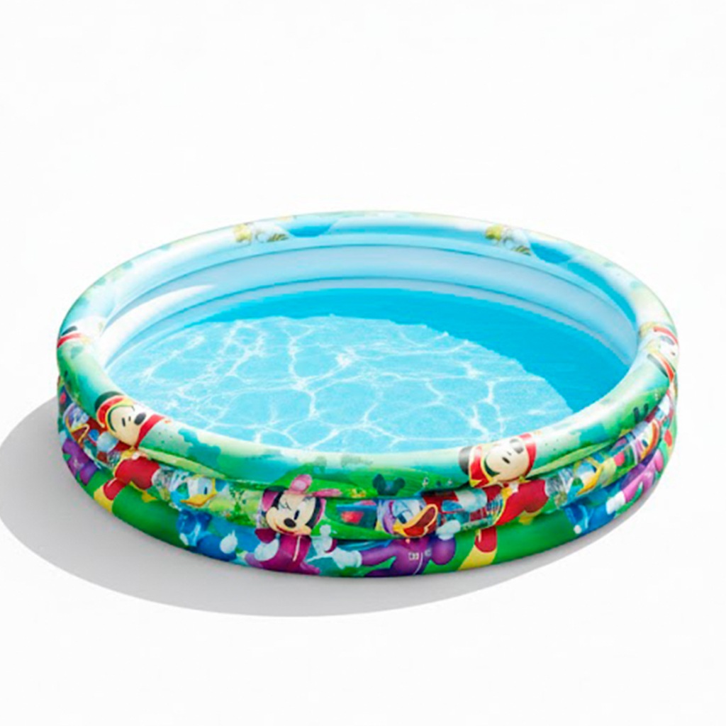 Detalhes do Piscina Infantil Inflável Redonda Mickey 140 Litros Resistente, Segura e Fácil de Montar Bestway