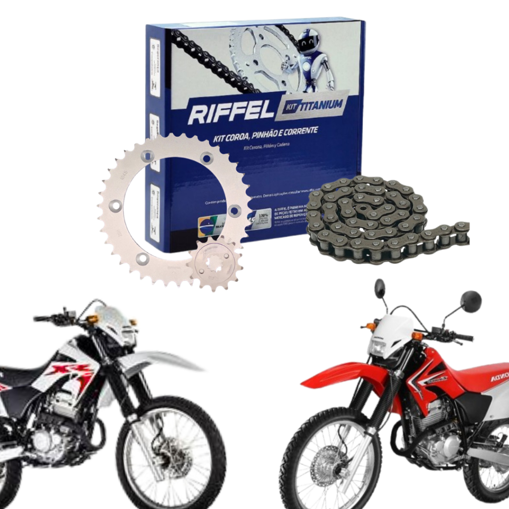 Kit Relação Tração Transmissão Honda XR 250 Tornado 2001 2002 2003 2004 2005 A 2008 Original Riffel