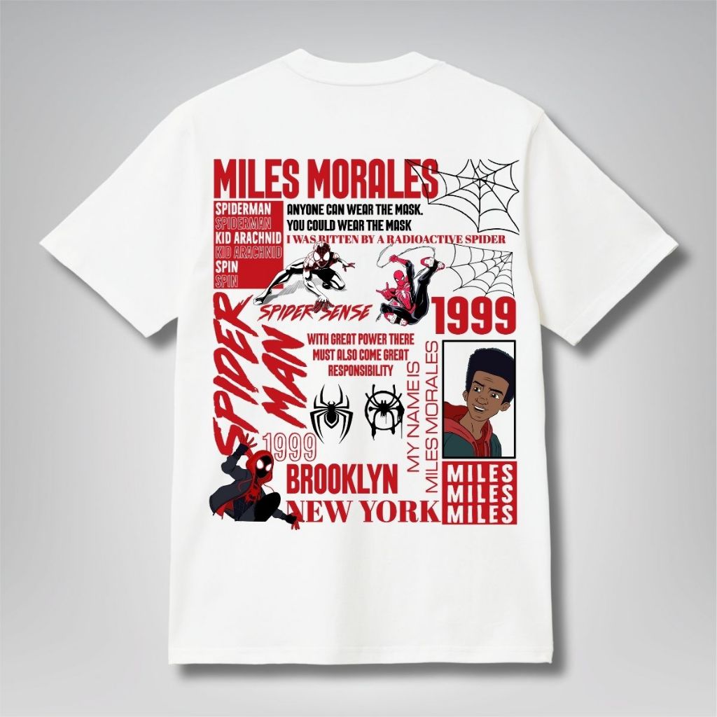 Ripfire Camiseta 100% Algodão Miles Morales Streetwear Spider Verse Geek Tamanhos Grandes