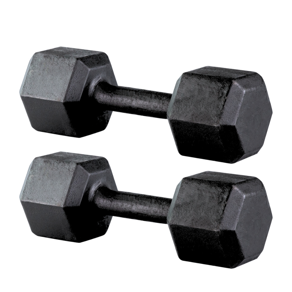 Kit Par Halter de Ferro Fundido12kg Sextavado Pintado Fitness Academia em Oferta na Shopee