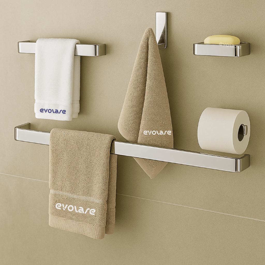 Kit Acessórios 5 Peças Super Luxo Cromado com Suporte para Sabonete em Oferta na Shopee