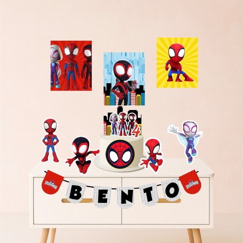 Kit Decoração Mesversário Homem Aranha Kit Só um bolinho Homem Aranha Decoração Homem Aranha Decoração  Spiderman