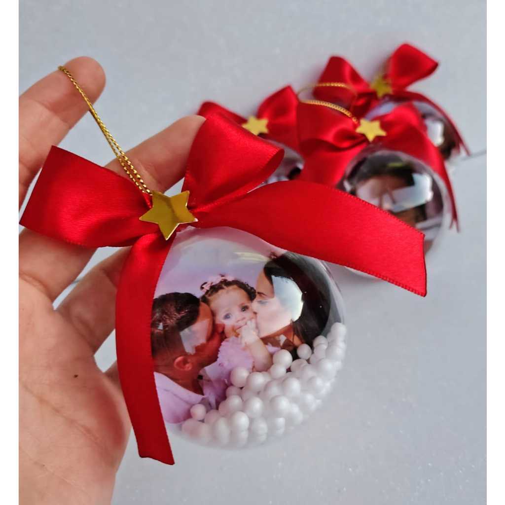 Bolas natalinas com foto / Bolinhas de natal personalizadas / Esfera de natal / Enfeite de...