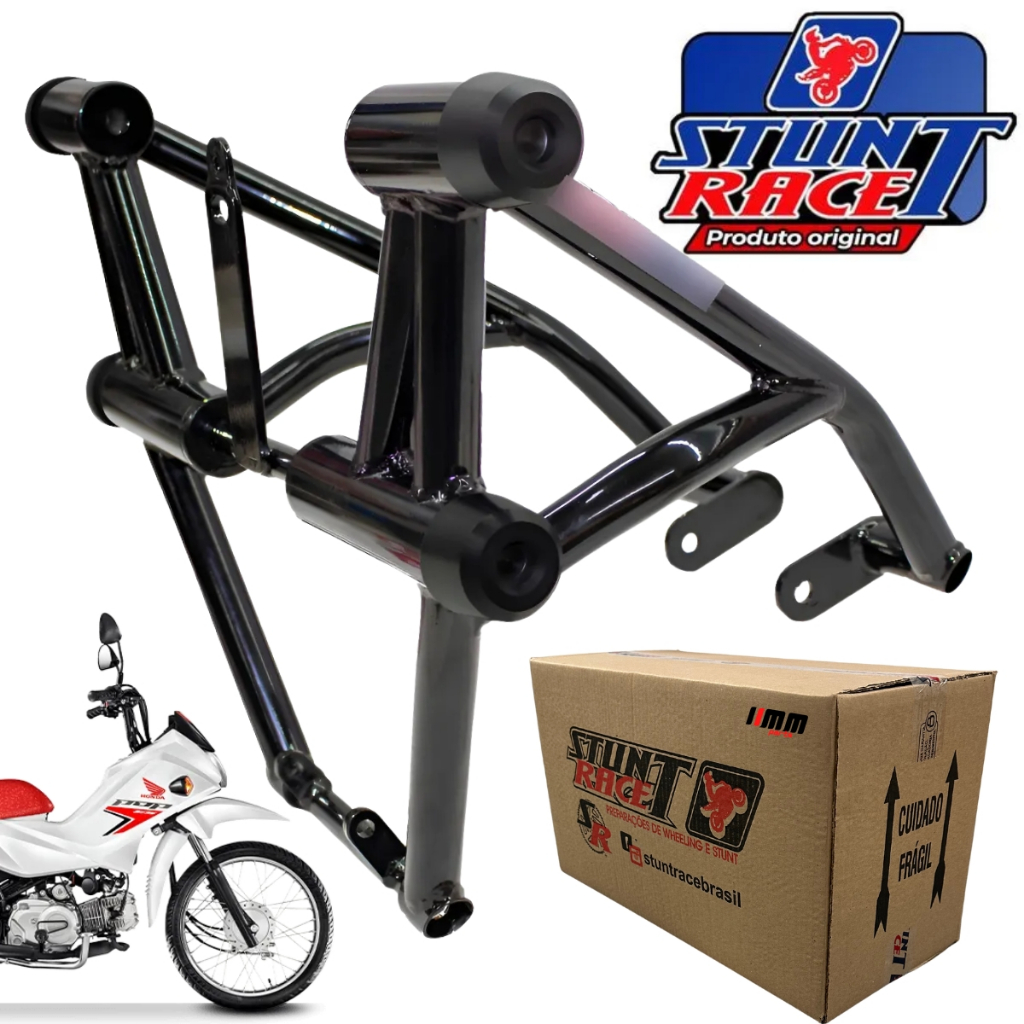 Protetor Stunt Race POP 110I 2025 EM DIANTE Proteçao de motor e carenagem Street Cage Honda POP110 i