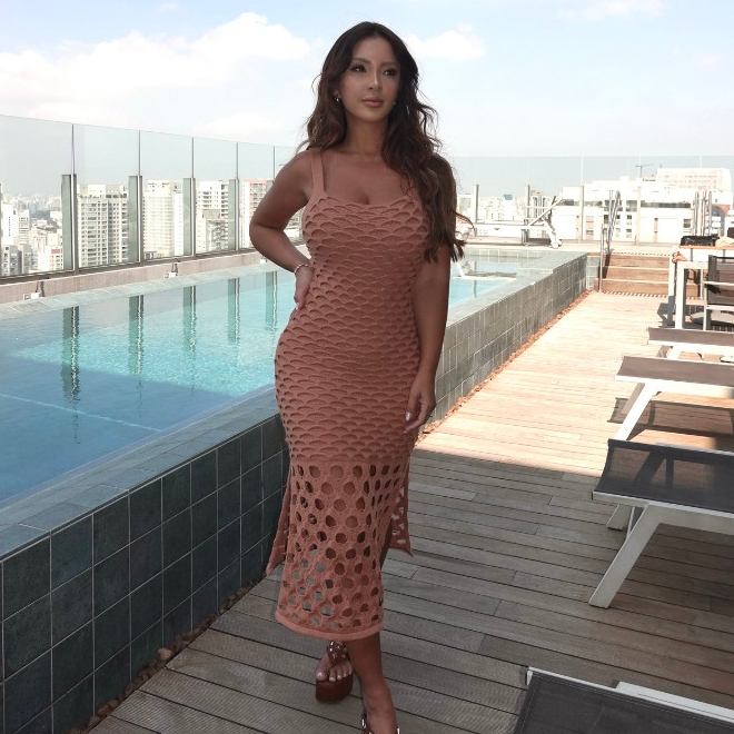 Vestido Escama Tricot Feminino Longo Elegante Casual Verão em Oferta na Shopee