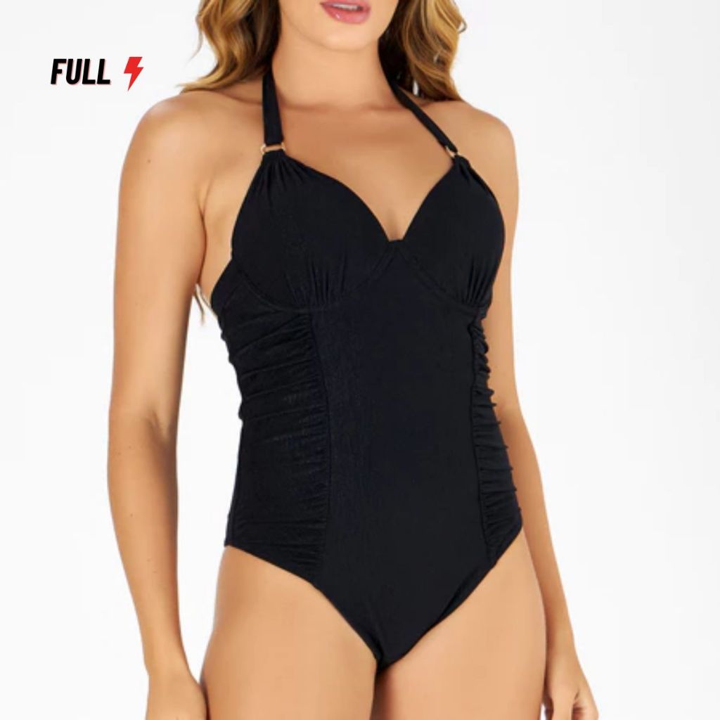 Maiô Drapee Com Argola Básico Banho de Mar em Oferta na Shopee