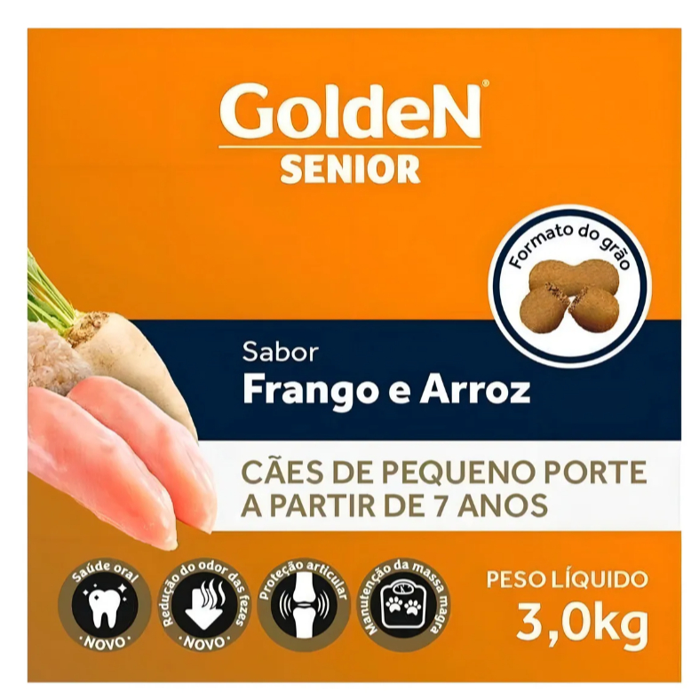 Detalhes do Ração PremieR GoldeN Frango/Arroz Cães Adultos Raça Pequena 3kg