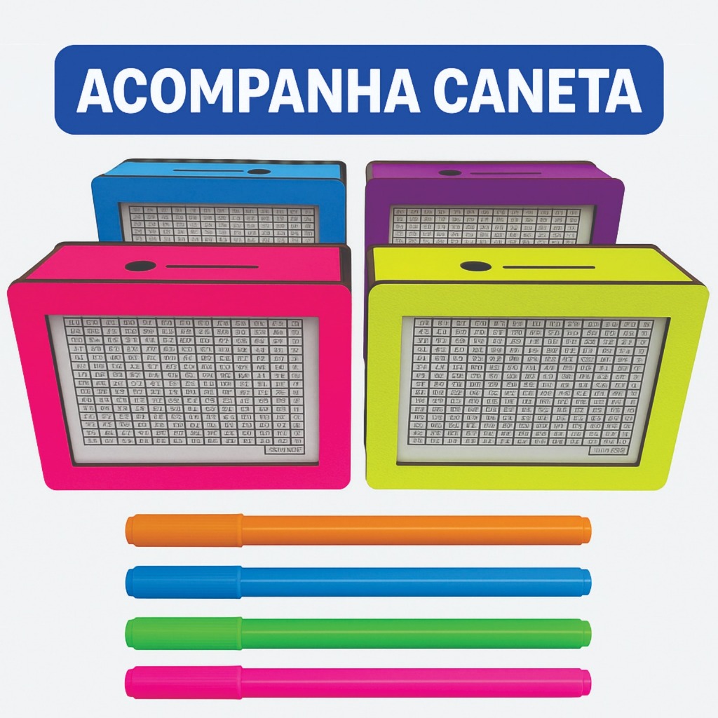 Cofre MDF Desafio Acompanha Canetinha 1Mil / 5Mil / 10Mil
