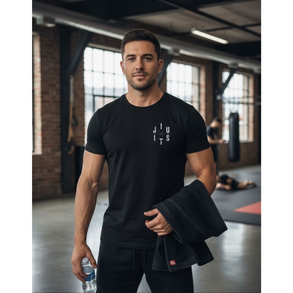 Camiseta Básica Estampada Jiu Jitsu Treino Academia Luta Arte Marcial Blusa Camisa 100% Algodão