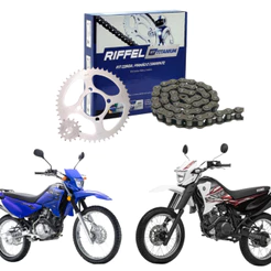 Kit Relação Tração Transmissão Yamaha XTZ 125 K - E - XE - XK 2002 A 2016 Original Riffel