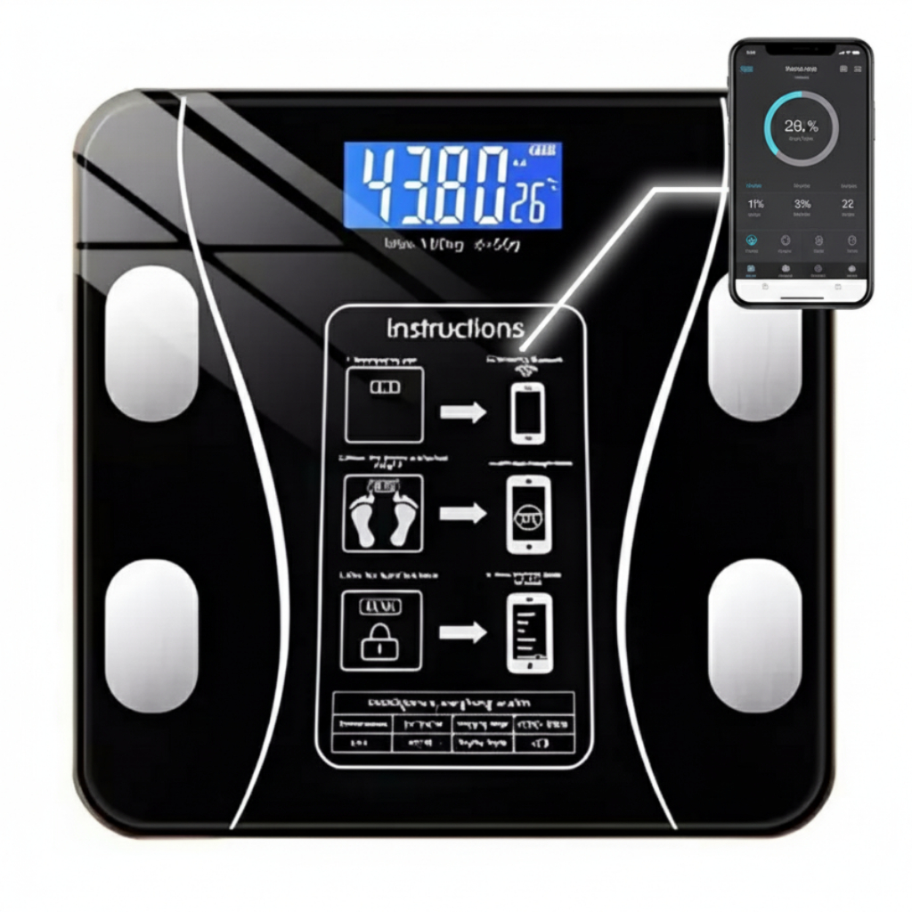 Balança Humana Digital Eletrônica Até 180kg Vidro Temperado