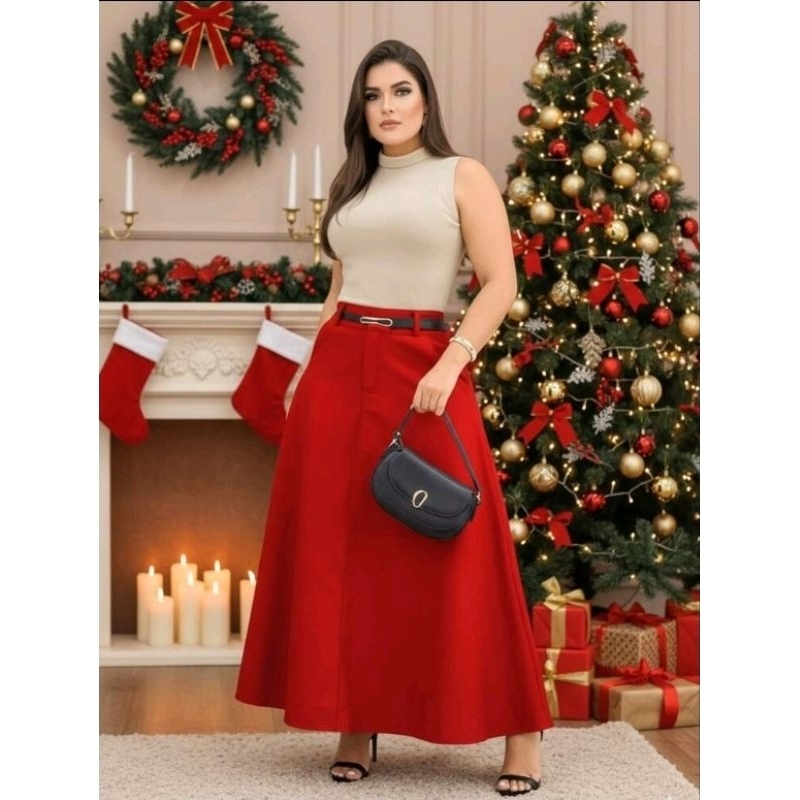Saias Evangelica longo 25  elegante  social em Oferta na Shopee
