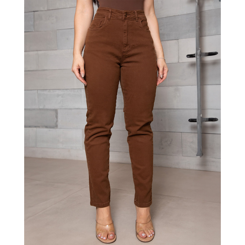 Calça Mom Jeans Feminina Cintura Alta com Elastano Básica - Consciência Jeans 5000201 em Oferta na Shopee