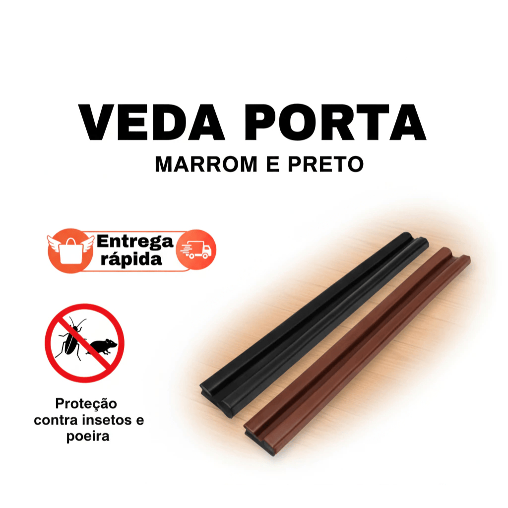 Veda Porta Protetor Rolinho 100Cm Impermeável Proteção Dupla Preto e Marrom em Oferta na Shopee