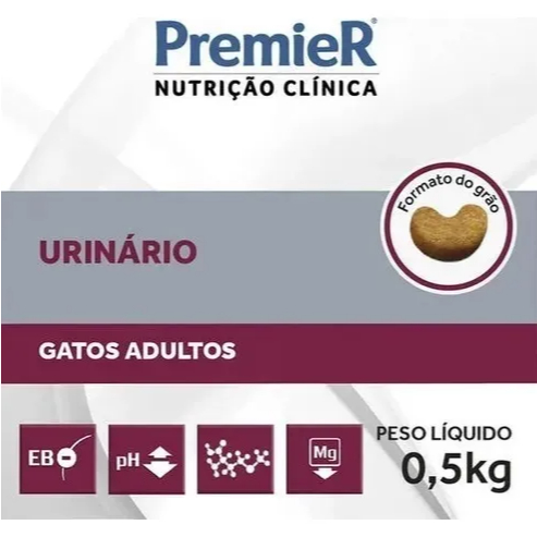 Detalhes do Ração PremieR Nutrição Clínica Urinário Estruvita Gatos Adultos 500g