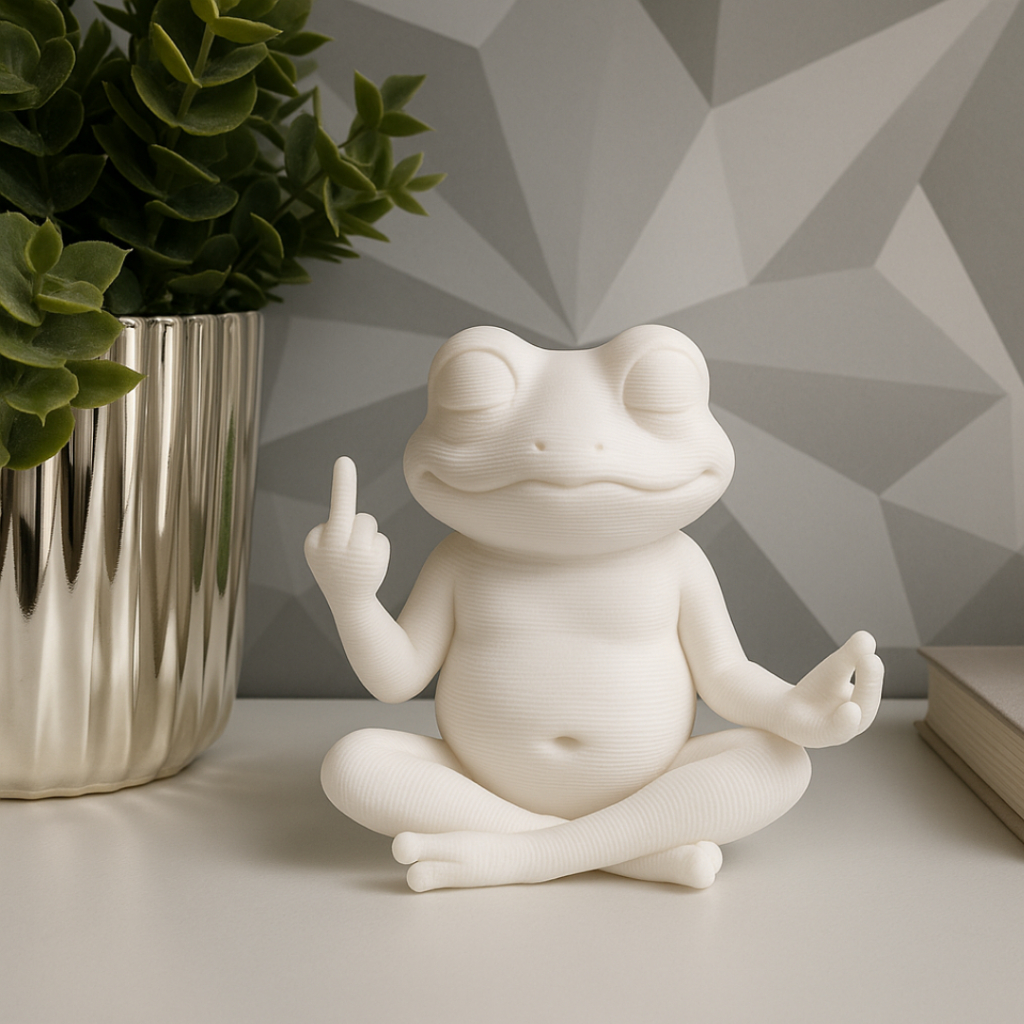 Imagem Sapo Meditando Zen Buda Miniatura Estátua Decorativa Impressão 3D PLA Enfeite Decoração Presente Criativo Sapo Meditação