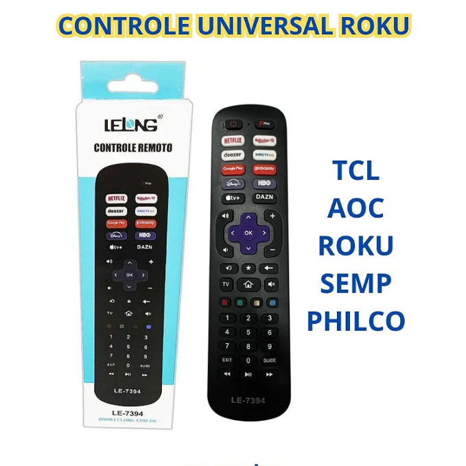CONTROLE REMOTO UNIVERSAL ROKU LE – 7394