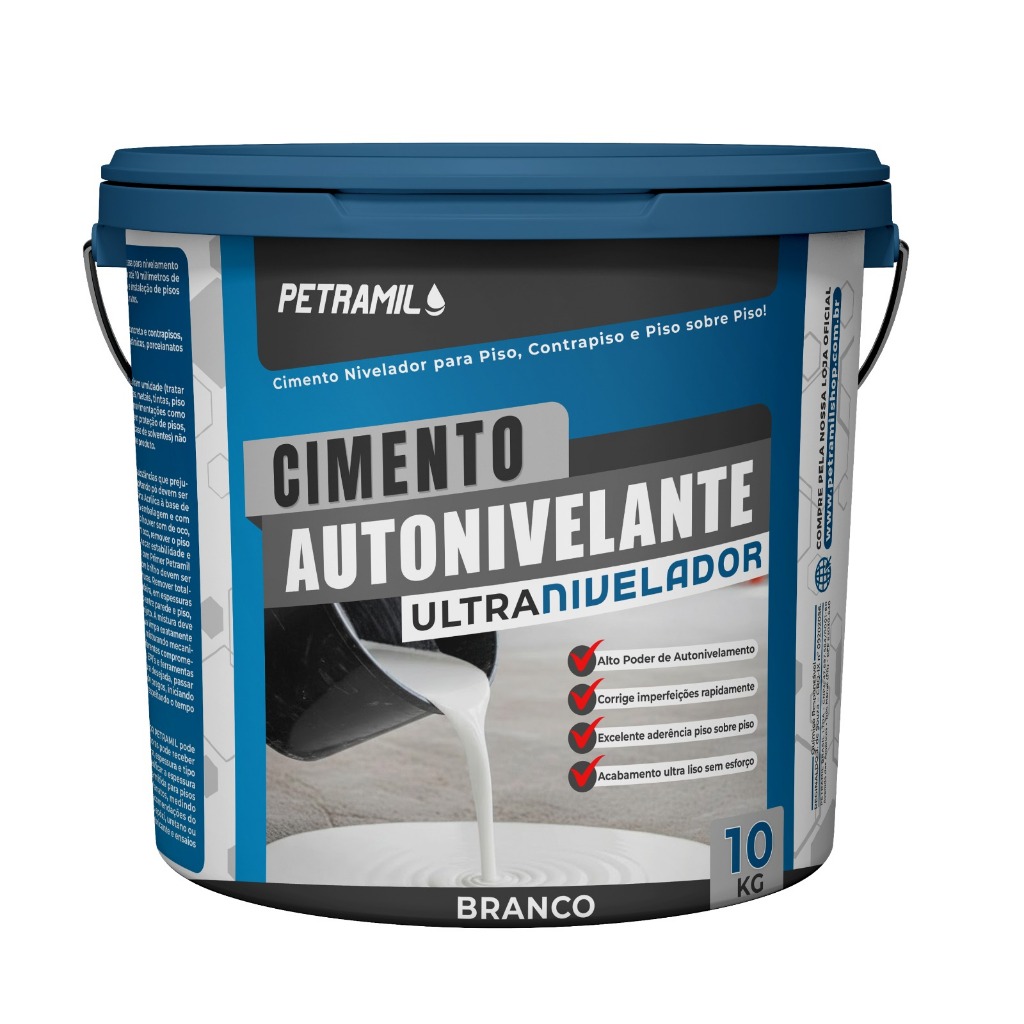 Obras Rápidas: Cimento Autonivelante PETRAMIL Branco 20kg Secagem Rápida