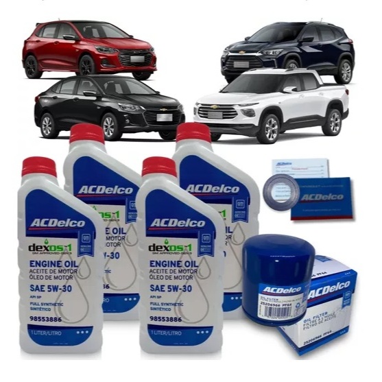 Kit Óleo 5w30 Dexos1 Onix Tracker Montana 3 Cil Turbo 20/25