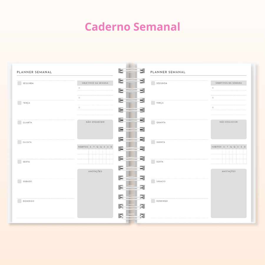 Cadernos de Organização Personalizado, Planners, planejamento estudos.