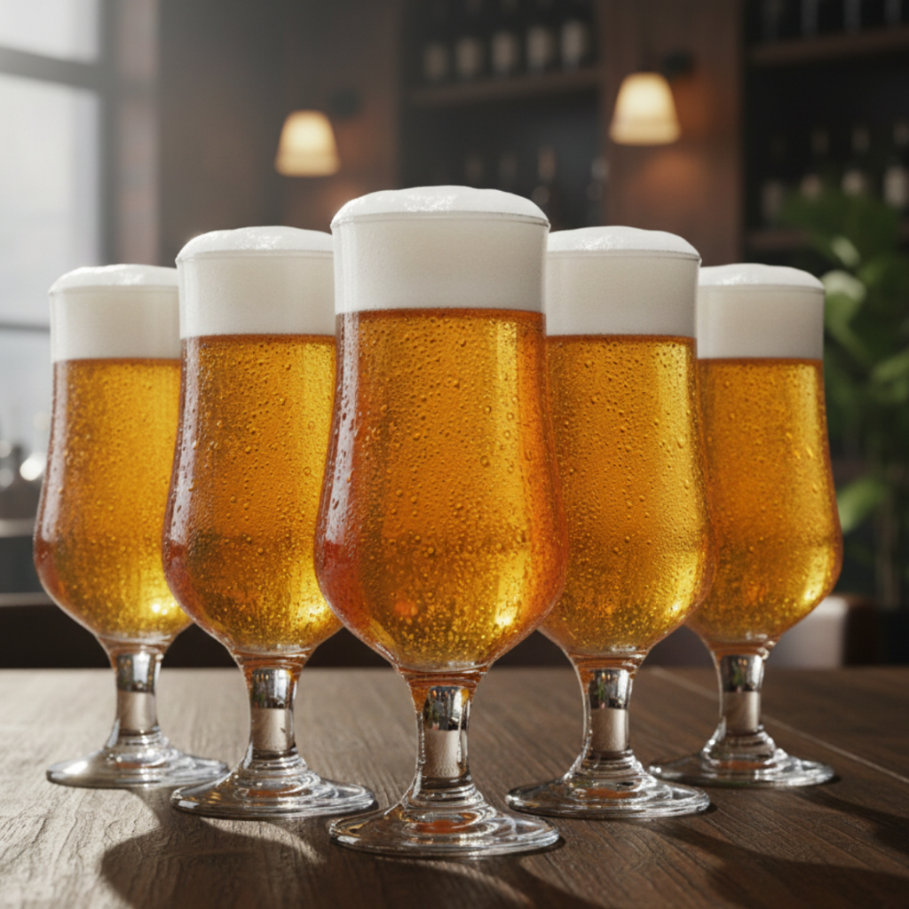 Taças Para Cerveja Modelo Barcelona, Taça Para Chopp e Cerveja Grande 370ml 6 Peças - Ruvolo em Oferta na Shopee