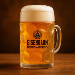 Caneca de Vidro Cerveja 605ml Eisenbahn Caneca - Ruvolo