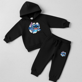 Kit Moletom + Calça Moletom Conjunto Stitch Divertido Inverno Infantil Juvenil
